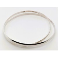 Sterling Silver 4mm Wide Russian Double Bangle