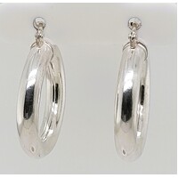Sterling Silver Thick Hoop Earrings - CLEARANCE