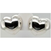 Sterling Silver Heart Stud Earrings - CLEARANCE