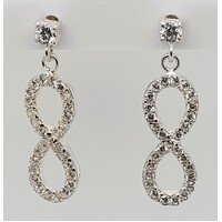 Sterling Silver Cubic Zirconia Infinity Earrings