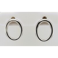 Sterling Silver Open Oval Stud Earrings