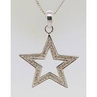 Sterling Silver Cubic Zirconia Set Star Pendant - CLEARANCE