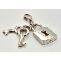 Sterling Silver Padlock and Keys Charm/Pendant