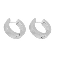 Stainless Steel Brushed Finish 14mm Huggie Earrings CLEARANCE