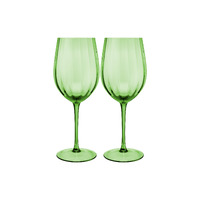 Maxwell & Williams Wicked Collection Pink Goes Good With Green Elphaba 580ml Ribbed Wine Glasses