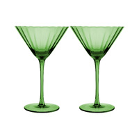 Maxwell & Williams Wicked Collection Pink Goes Good With Green Elphaba 250ml Ribbed Martini Glasses