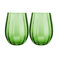 Maxwell & Williams Wicked Collection Pink Goes Good With Green Elphaba 540ml Ribbed Stemless Glasses