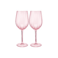 Maxwell & Williams Wicked Collection Pink Goes Good With Green Glinda 580ml Ribbed Wine Glasses