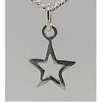 Sterling Silver Small Open Star Charm/Pendant