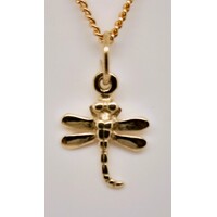 9 Carat Yellow Gold Dragonfly Charm/Pendant