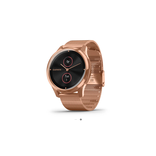 Garmin vívomove® Luxe 18K Rose Gold PVD Stainless Steel Case with Rose Gold Milanese Band