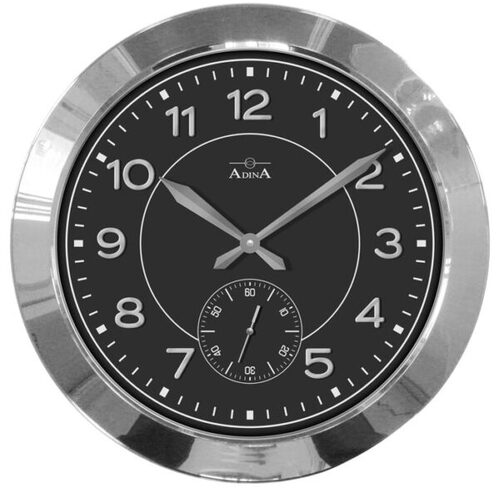 Large 51cm Silver Chronograph Wall Clock with Black Dial CL12-A2404-1