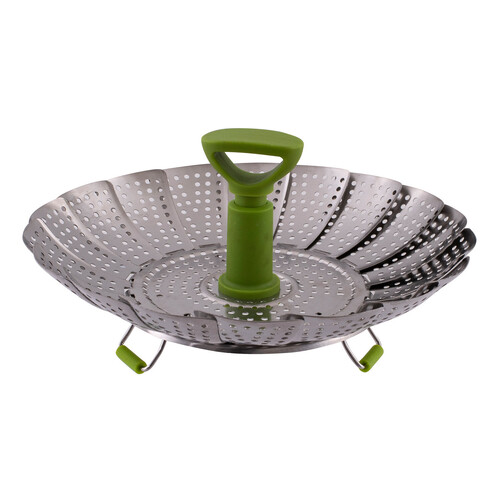 Deluxe Lotus Stainless Steel 28cm Steamer Basket