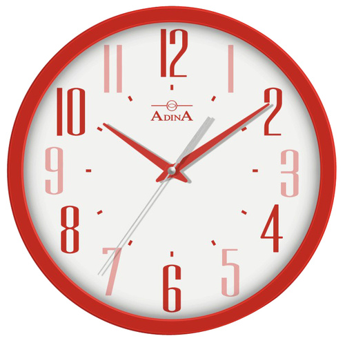 Red Analogue Quartz Wall Clock with Full-figured Numerals - CL20-A8356E