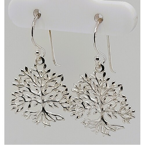 Sterling Silver Tree of Life Drop Earrings