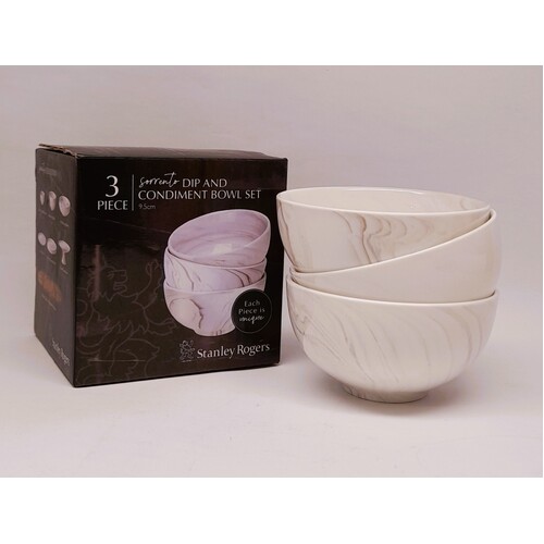 Sorrento 3 Piece Dip & Condiment Bowl Set