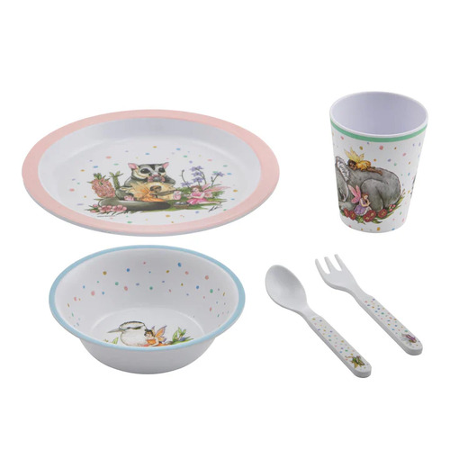 Ashdene Aussie Fairies 5 Piece Melamine Children's Dinner Set