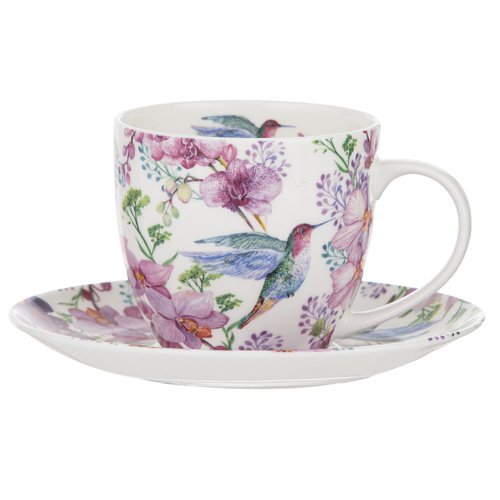 Birds & Blooms Collection 260ml Fine Bone China Cup & Saucer