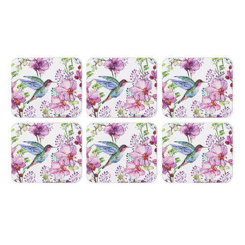 Birds & Blooms Collection Set of 6 Assorted Cork-backed Coasters