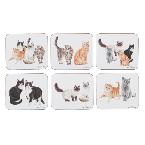 Purrrfect Moments Set of 6 Assorted Cork-backed Coasters