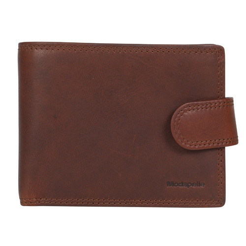 Cognac Vintage Leather Multi Credit Card Compartment RFID Protected Wallet