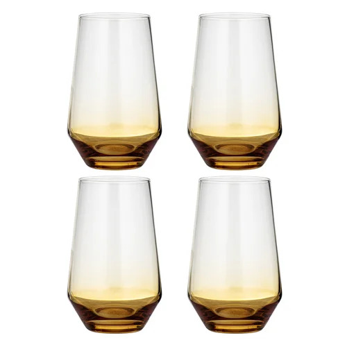 Prism Set of 4 Amber Highball Tumblers