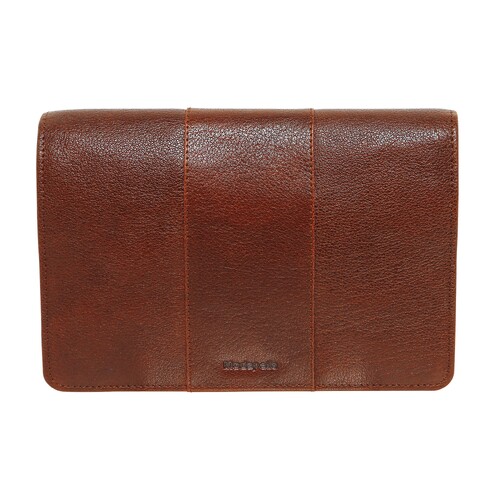 Cognac RFID Protected Leather Organiser Bag