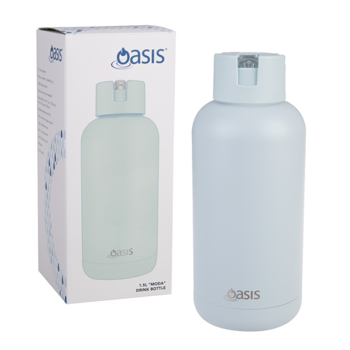Oasis Sea Mist 'Moda' Ceramic Lined Stainless Steel Triple Wall Insulated 1.5 Litre Drink Bottle