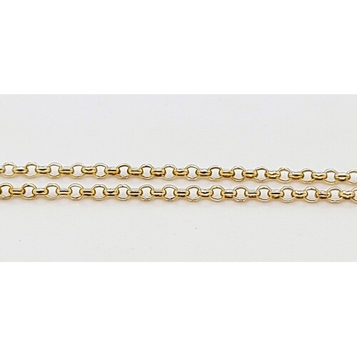 Sterling Silver Hard Gold Plate 55cm Oval Belcher Link Chain - CLEARANCE