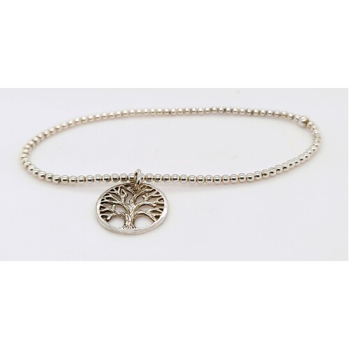 Sterling Silver Stretch Tree of Life Bracelet - CLEARANCE