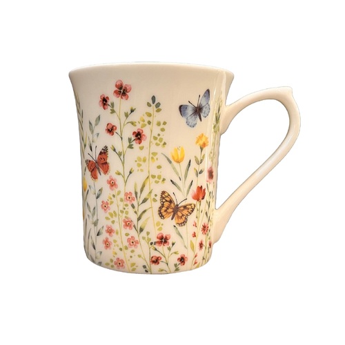 Queens 2AT Hidden World Butterfly Watch 200ml Royale Fine Bone China Mug