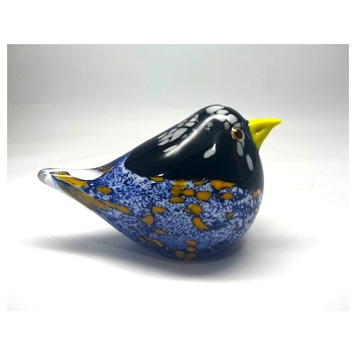 Blue/Black Coloured Glass Bird Ornament/Figurine