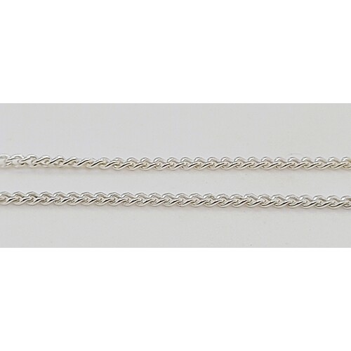 Sterling Silver 1.5mm Wide 55cm Diamond Cut Curb Link Chain 