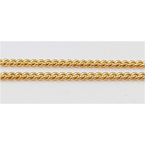 Sterling Silver 9 Carat Yellow Gold Bonded 55cm Diamond Cut Curb Link Chain