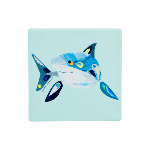 Pete Cromer Ozzie Ocean Shark Ceramic 9.5cm Square Coaster