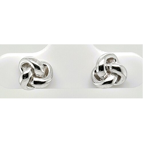 Sterling Silver Small Knot Stud Earrings