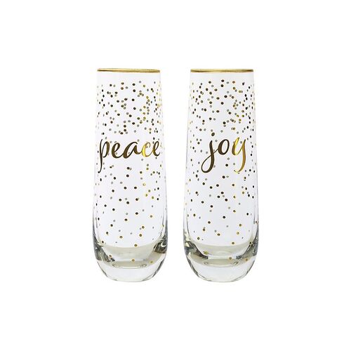 Celebrations Joy/Peace Set of 2 Stemless 300ml Flutes