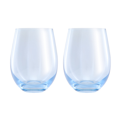 Maxwell & Williams Set of 2 Glamour 540ml Blue Stemless Glasses