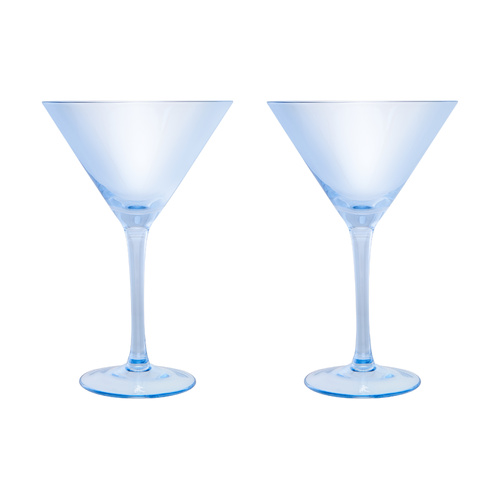 Maxwell & Williams Set of 2 Glamour 230ml Blue Martini Glasses