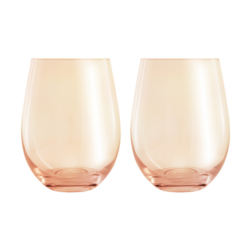 Maxwell & Williams Set of 2 Glamour 540ml Coral Stemless Glasses