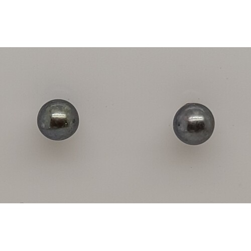 9 Carat Yellow Gold 3mm Black Round Freshwater Pearl Stud Earrings