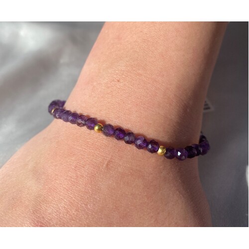 Born From The Earth Collection Facet Amethyst Bracelet