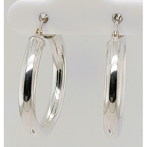 Sterling Silver Medium Hoop Earrings