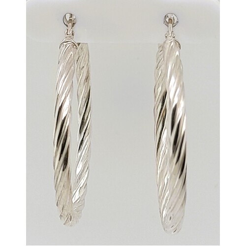 Sterling Silver Italian Twist Hoop Earrings