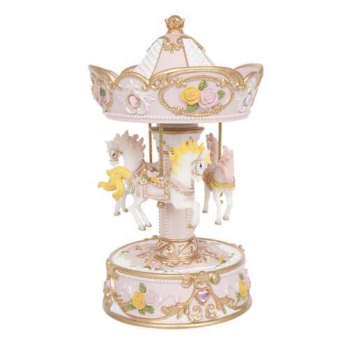 Pink Resin Artes Musical Carousel