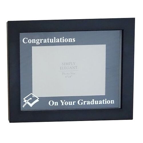 Black Congratulations Graduation Photo Frame