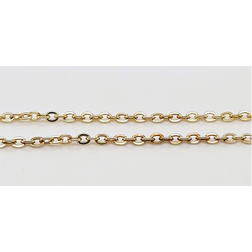 Sterling Silver Hard Gold Plated 60cm Trace Link Chain -  CLEARANCE