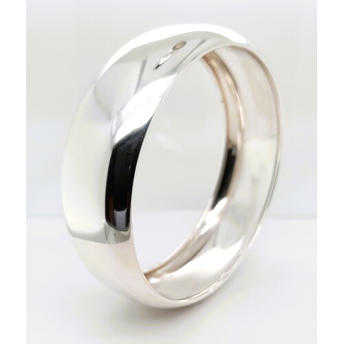 Sterling Silver 23mm Wide Hollow Bangle