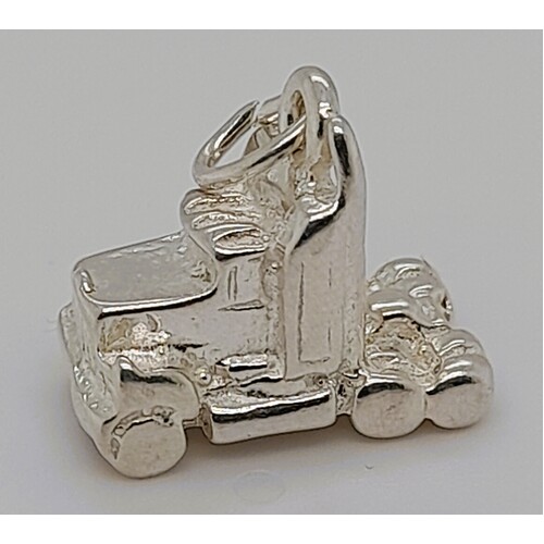 Sterling Silver Big Rig Semi Trailer Truck Charm/Pendant