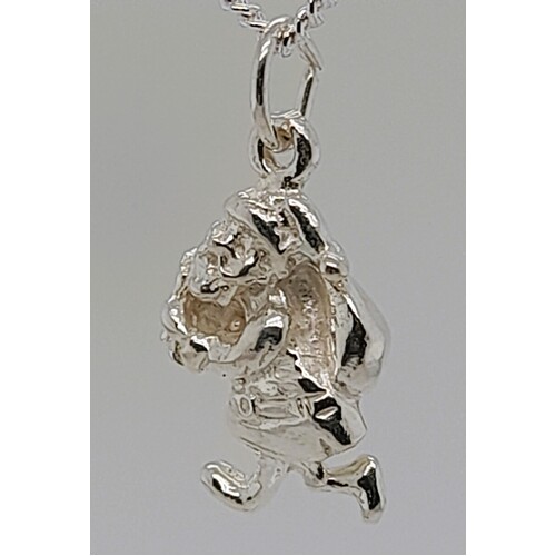 Sterling Silver Santa Claus Carrying Gifts Charm/Pendant